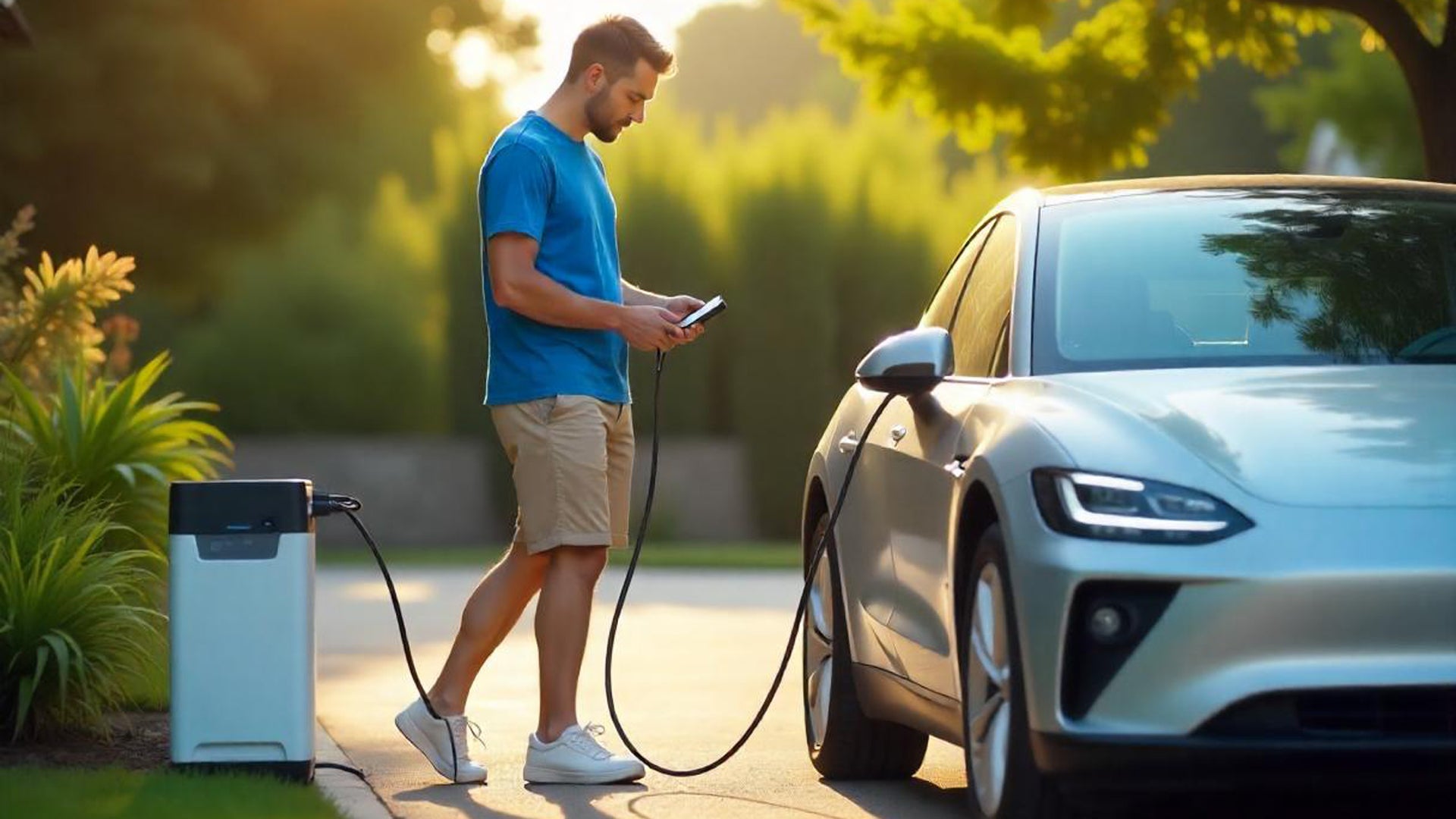 Charging electric vehicles with portable power stations