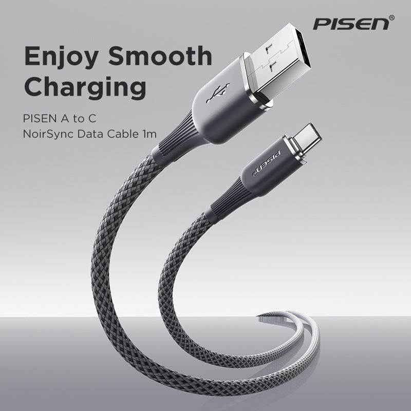 Pisen-NoirSync USB-A TO USB-C 12W Cable(Grey)
