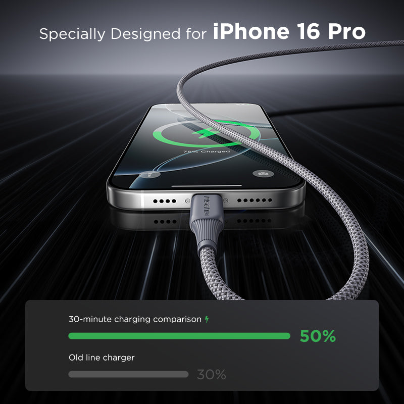 Pisen-NoirSync USB-A TO USB-C 12W Cable(Grey)