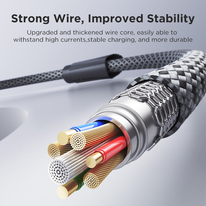 Pisen-NoirSync USB-A TO USB-C 12W Cable(Grey)