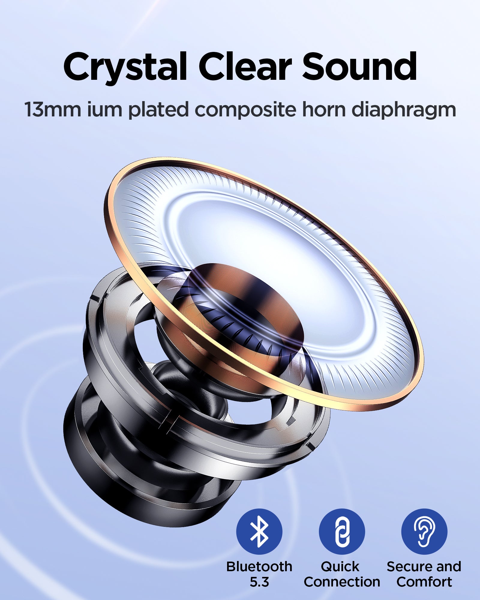 PISEN Wireless Earbuds In-ear Headphones - P1 Bluetooth 5.3 Deep Bass Hi-Fi Stereo Ear buds with Mic In-ear Call Noise Canceling, IPX5 Waterproof Earphones for Android iOS phone TV Laptop, White - PisenUS