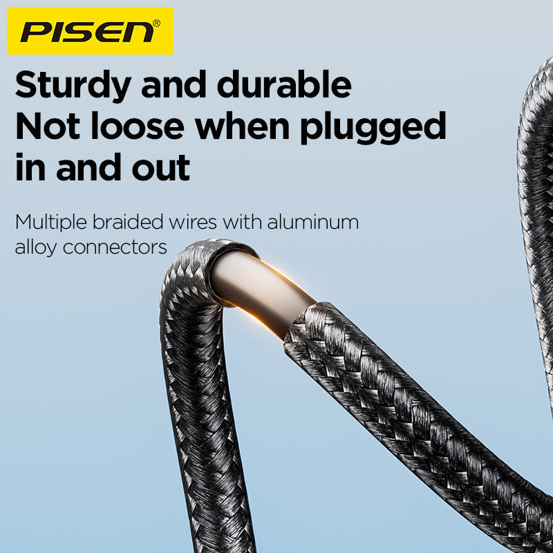 Sturdy and durableNot loose when pluggedin and outMultiple braided wires with aluminumalloy connectors