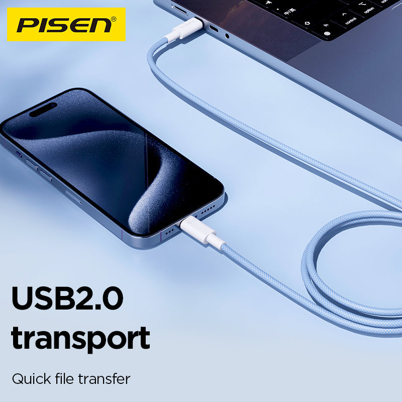 PISEN PRO C to C 60W colorful braided data cable CC11-1000 - PisenBiz