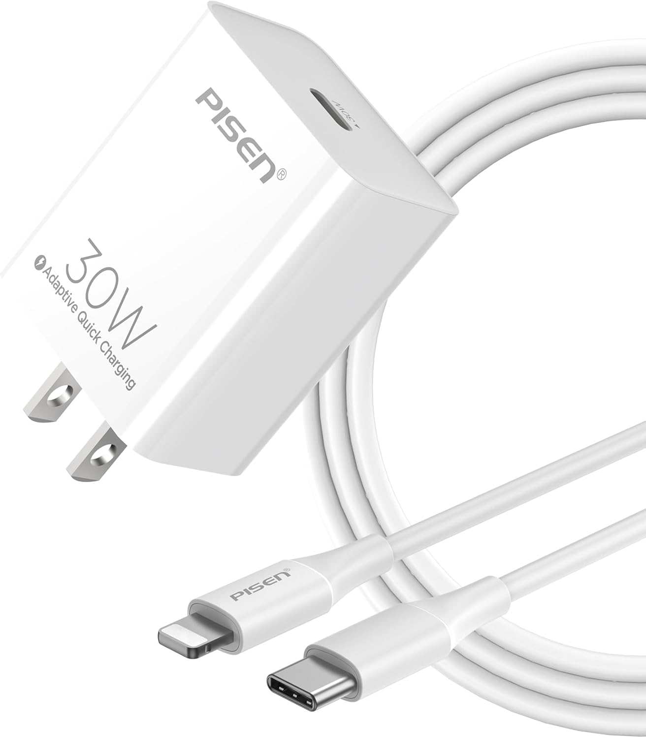 PISEN 30W/65W/120W USB C Charger, 65W GaN Charger PPS 4-Port Fast Compact Foldable