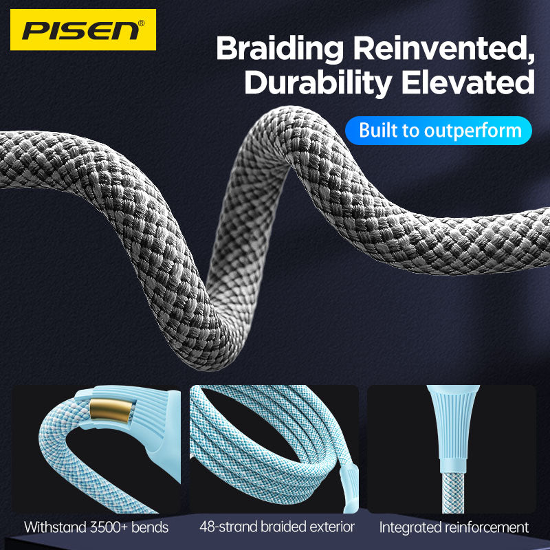 Pisen-NoirSync USB-C TO Lightning 27W Cable(Grey)