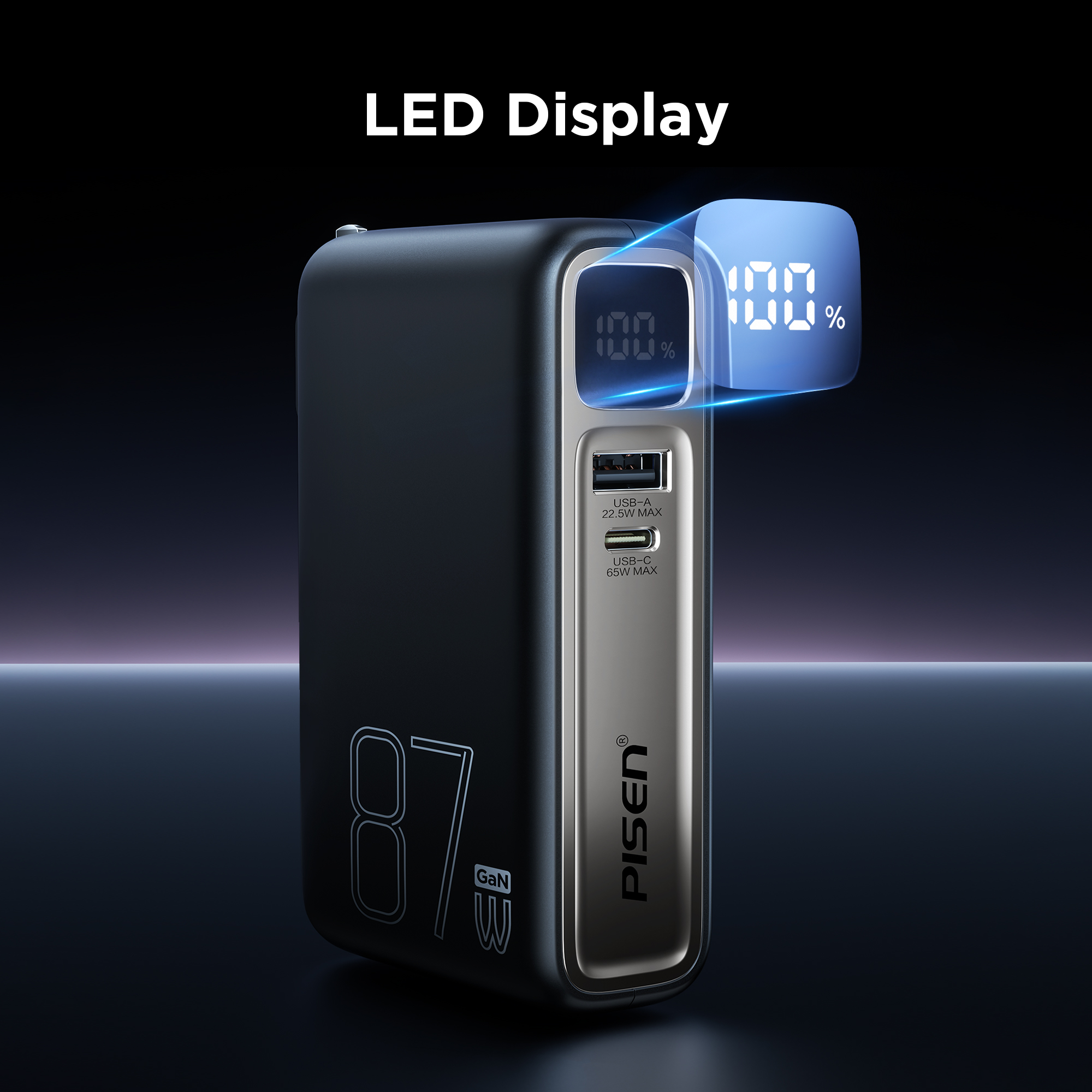 PISEN Power Box 87W GaN 10000mAh Set Power Bank(Black) TS-D319