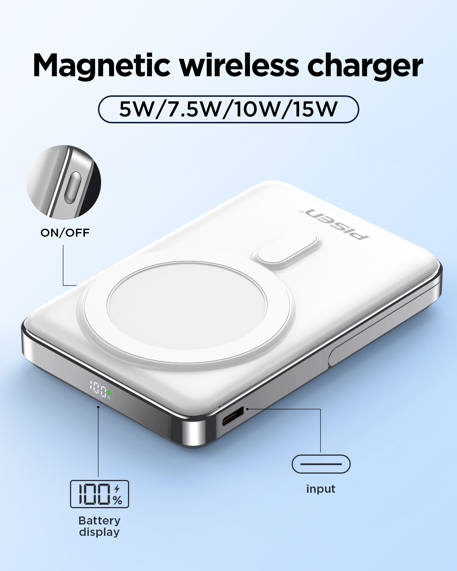 Magnetic Wireless Charger 5W/7.5W/10W/15W – Fast Charging