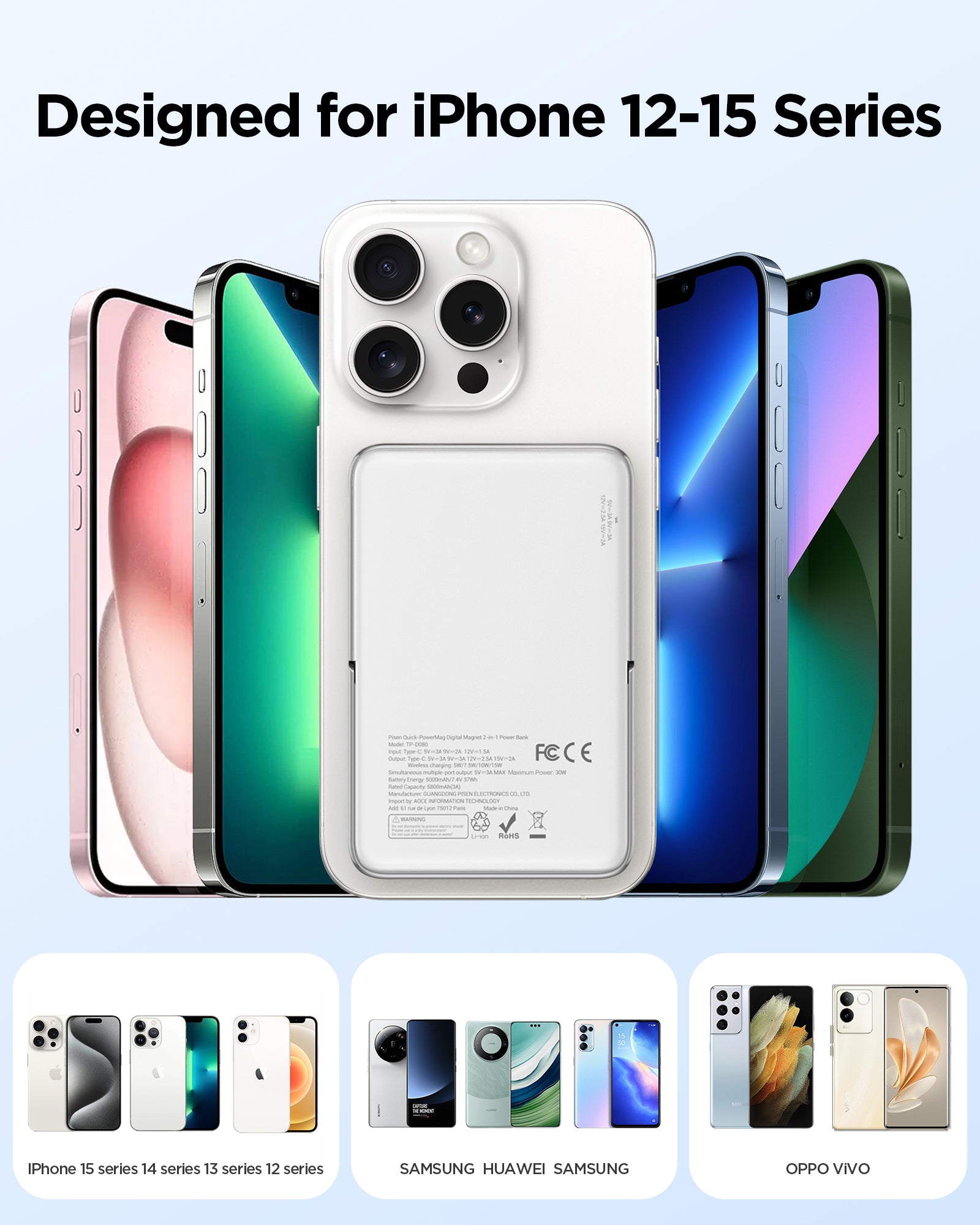 Compatible with iPhone 12-15 Series