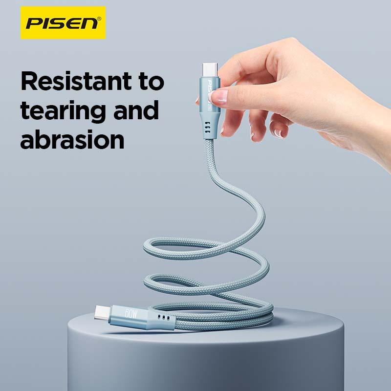PISEN C to C 60W magnetic braided fast charging data cable 1m