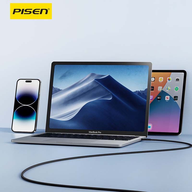 PISEN C to C 60W magnetic braided fast charging data cable 1m