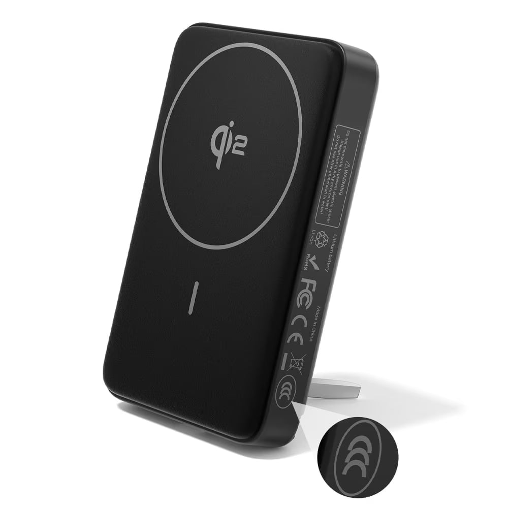 PISEN Magnetic Portable Charger, 10000mAh Power Bank with Foldable Stand, USB-C 30W PD Fast Charging, Qi2 Certified 15W Max MagSafe-Compatible Portable Charger for iPhone17/16/15/14/13/12 TP-D101
