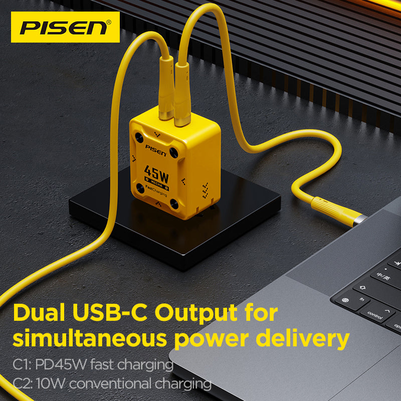 PISEN Mecha 45W 2-Port Fast Charger(US) TS-C187