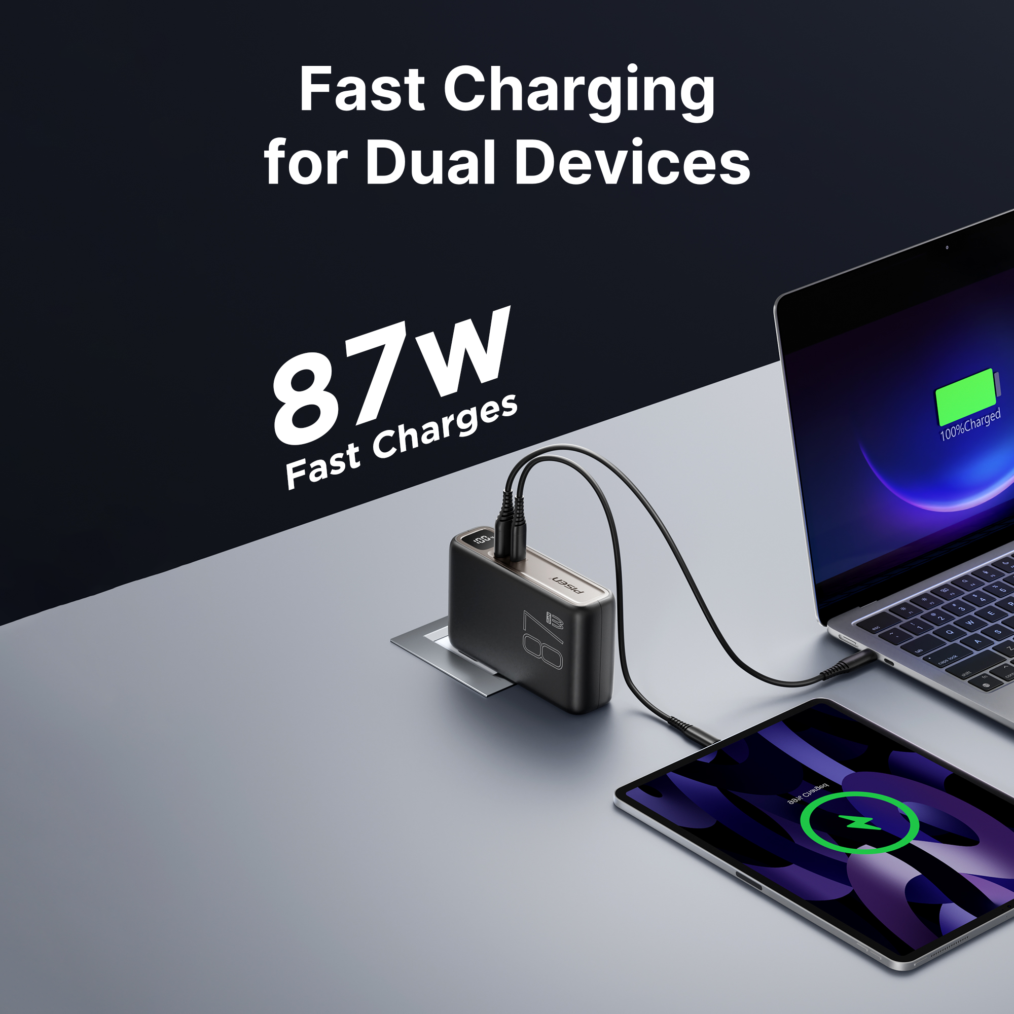 PISEN Power Box 87W GaN 10000mAh Set Power Bank(Black) TS-D319