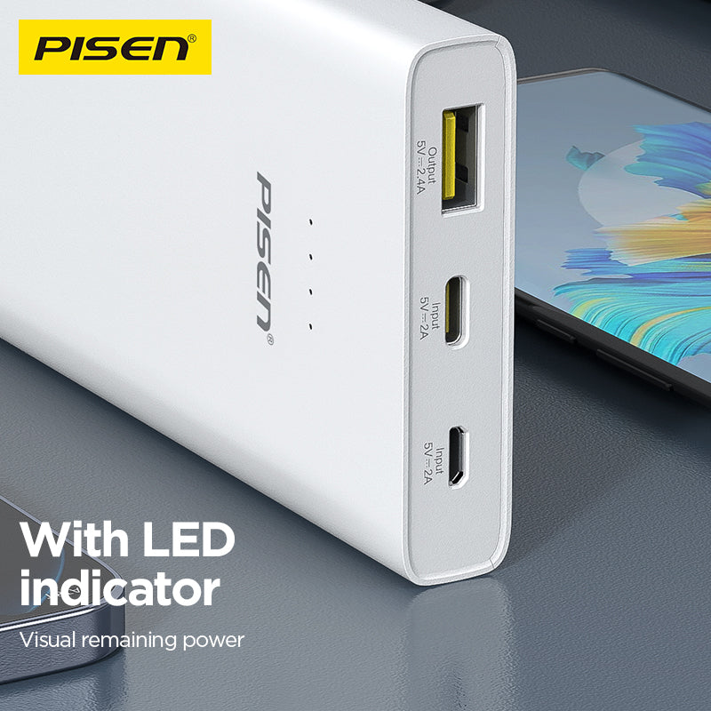 PISEN Mr White Ultra 10000mAh Power Bank (White) TS-D324